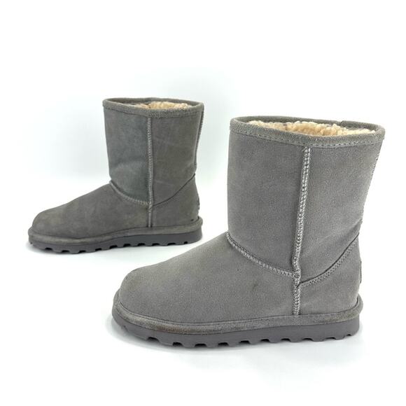 Bearpaw Elle Women Winter Boot Sz 7 Gray Suede Wool Lining Waterproof Short Boot - Picture 13 of 13